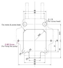 RP-M Mounting holes Stepper motor version