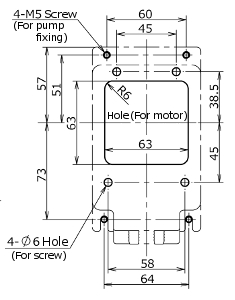 RP-WII Mounting holes DC-Motor Version